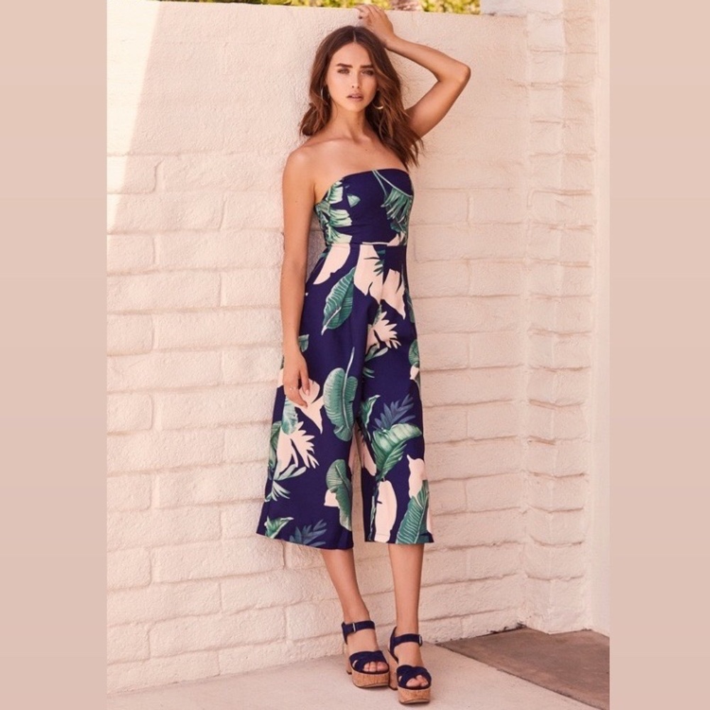Lulus Strapless, Cropped Jumpsuit